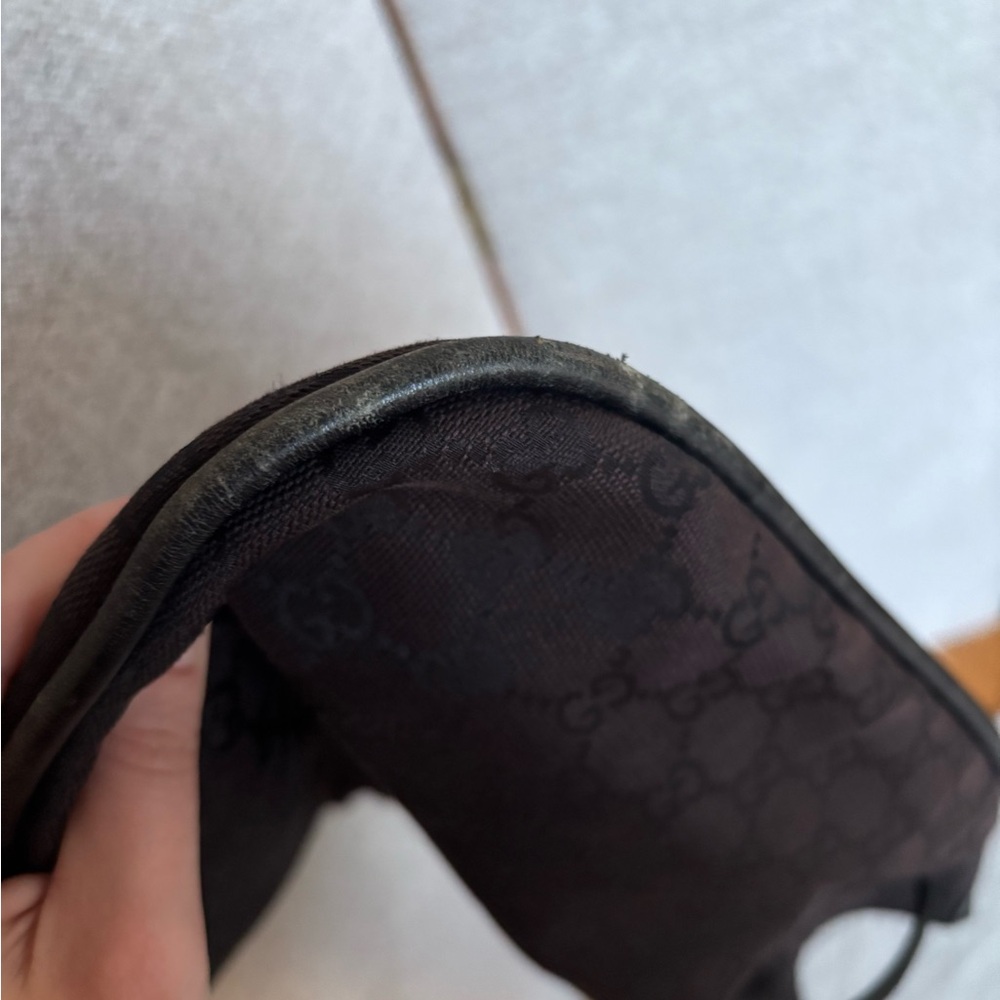 Gucci Black Bamboo Monogram Shoulder Bag - Picture 5 of 13